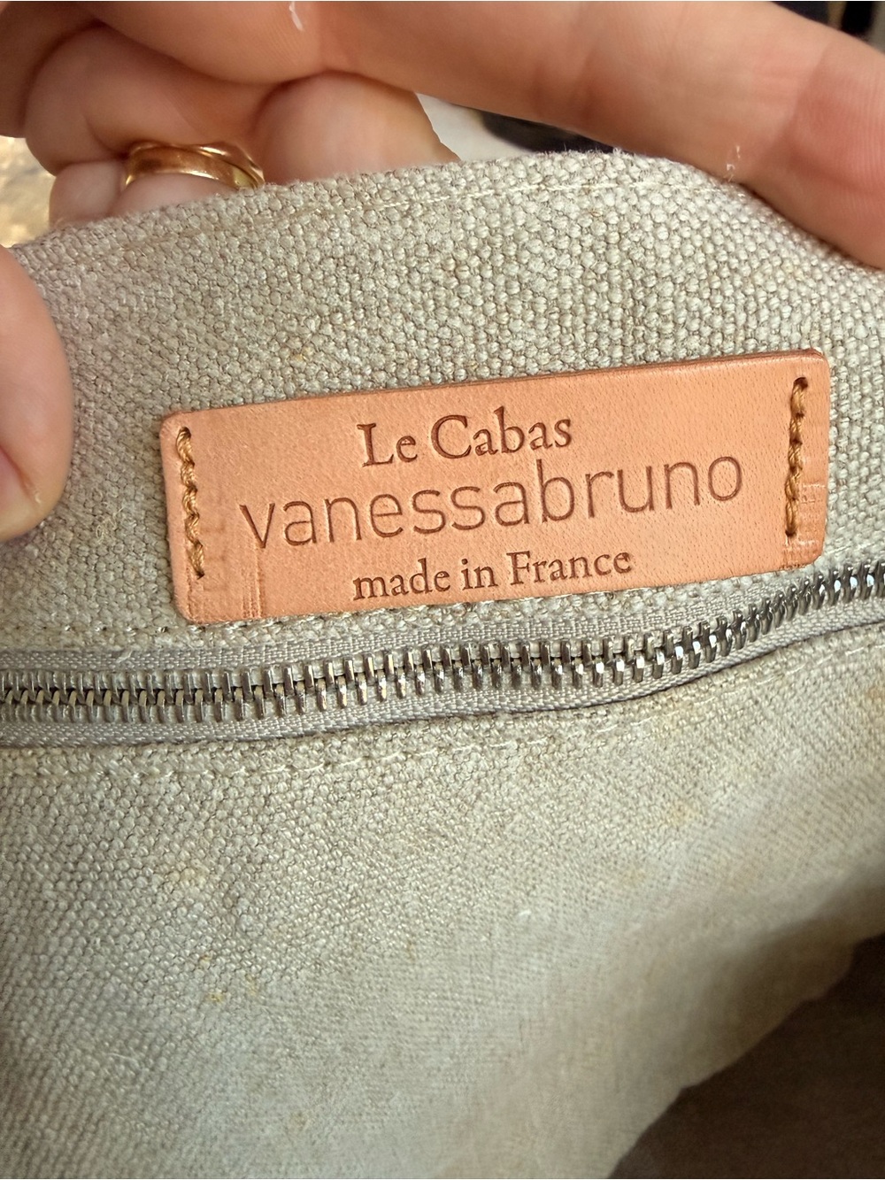 Vanessa Bruno Le Cabas Moyen Linen Sequin Tote Bag NWT Made in France - Picture 5 of 8